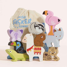 Load image into Gallery viewer, Le Toy Van Wooden Stacking Animals &amp; Bag - Andes
