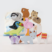 Load image into Gallery viewer, Le Toy Van Wooden Stacking Animals &amp; Bag - Andes
