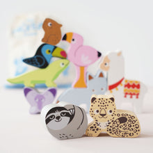 Load image into Gallery viewer, Le Toy Van Wooden Stacking Animals &amp; Bag - Andes
