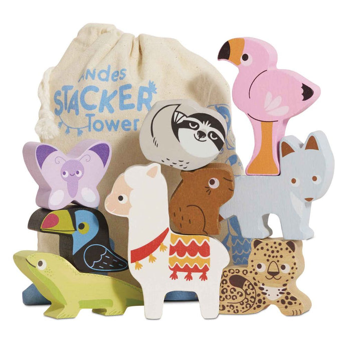 Le Toy Van Wooden Stacking Animals & Bag - Andes