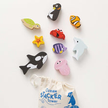 Load image into Gallery viewer, Le Toy Van Wooden Stacking Animals &amp; Bag - Ocean Life
