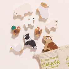 Load image into Gallery viewer, Le Toy Van Wooden Stacking Animals &amp; Bag - Farmyard

