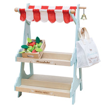 Load image into Gallery viewer, Le Toy Van Wooden Market Stall &amp; Fruit Play Food Crate
