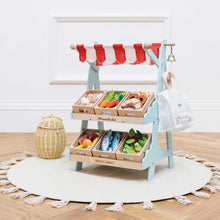 Load image into Gallery viewer, Le Toy Van Wooden Market Stall &amp; Fruit Play Food Crate

