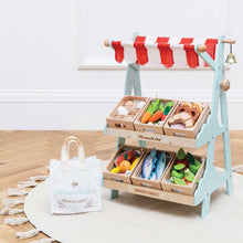 Load image into Gallery viewer, Le Toy Van Wooden Market Stall &amp; Fruit Play Food Crate
