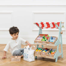 Load image into Gallery viewer, Le Toy Van Wooden Market Stall &amp; Fruit Play Food Crate
