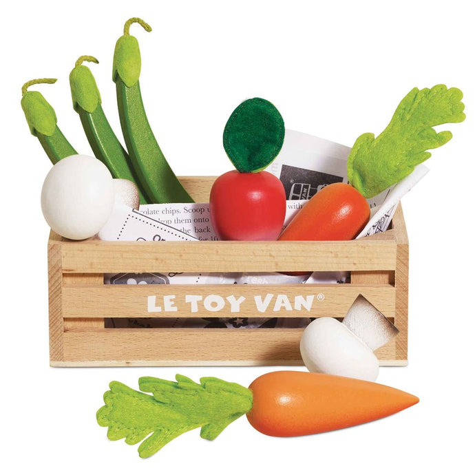 Le Toy Van Wooden Market Crate - Harvest Vegetables