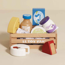 Load image into Gallery viewer, Le Toy Van Wooden Market Crate - Cheese &amp; Dairy
