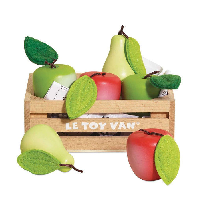 Le Toy Van Wooden Market Crate - Orchard Fruits