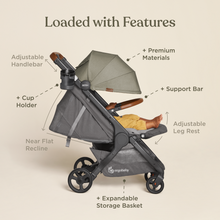 Load image into Gallery viewer, Ergobaby Metro+ Deluxe Compact City Stroller - London Grey
