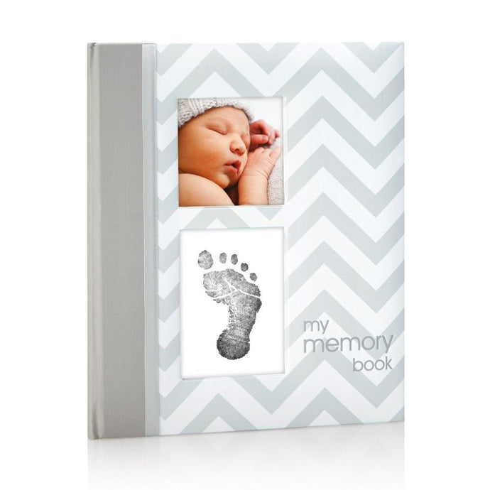 Pearhead Chevron Babybook - Grey