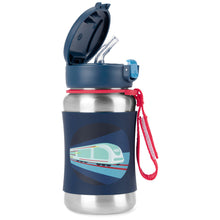 Load image into Gallery viewer, Skip Hop Spark Style Stainless Steel Straw Bottle - Train
