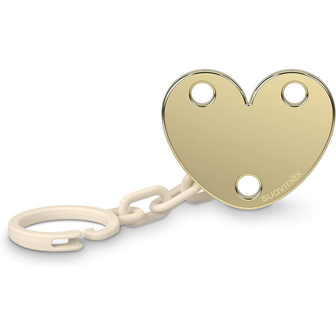 Suavinex Jewel Chain Soother Clip Heart - Spread Joy Golden