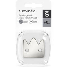 Load image into Gallery viewer, Suavinex Jewel Chain Soother Clip Crown - Spread Joy Silver
