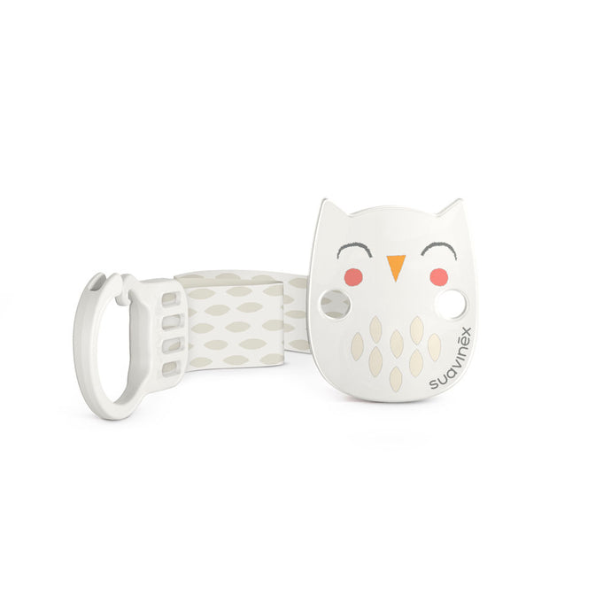 Suavinex Soother Clip with Ribbon - Bonhomia Owl Beige