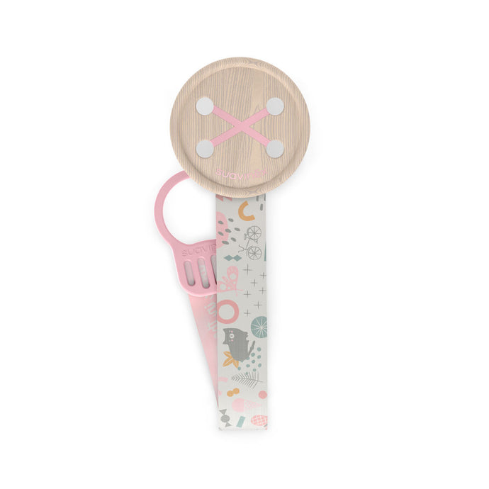 Suavinex A Walk In The Park Button Soother Clip With Ribbon - Nude