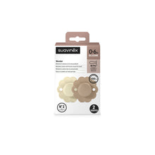 Load image into Gallery viewer, Suavinex Wonder SX Pro Soother 0-6 Months 2 Pack - Whitecap Grey/Cork
