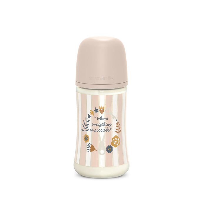 Suavinex Wonderland Baby Bottle SX Pro 270ml Medium Flow 3+ Months - Strips Pink