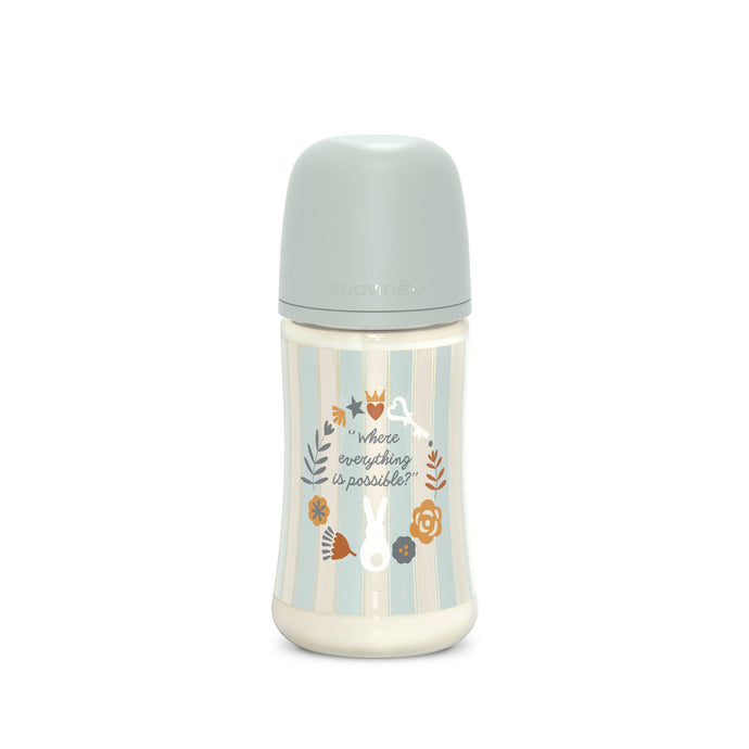 Suavinex Wonderland Baby Bottle SX Pro 270ml Medium Flow 3+ Months - Strips Blue Turquoise