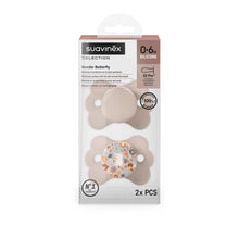 Load image into Gallery viewer, Suavinex Wonderland Butterfly SX Pro Soother 0-6 Months 2 Pack - Liberty Pink
