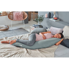Load image into Gallery viewer, Theraline The Original Maternity and Nursing Pillow - Melange Green Grey Bamboo
