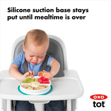 Load image into Gallery viewer, OXO Tot Stick &amp; Stay Suction Divided Plate - Teal
