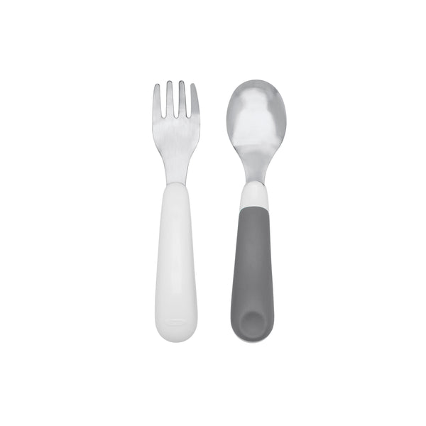 OXO Tot On the Go Fork And Spoon Set - Grey