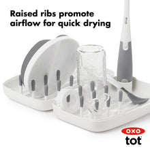 Load image into Gallery viewer, OXO Tot On the Go Drying Rack &amp; Bottle Brush - Grey

