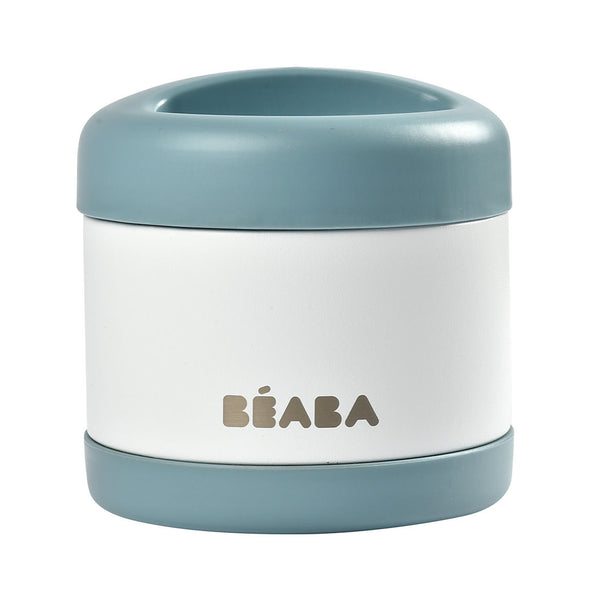 Beaba Stainless Steel Food Container 500ml - Baltic Blue / White