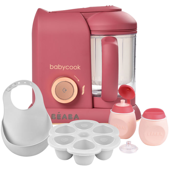 Beaba Babycook Solo Baby Food Processor Lychee Bundle Set