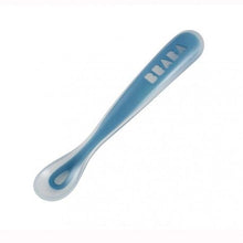 Load image into Gallery viewer, Beaba 1st Age Silicone Spoon - Blue
