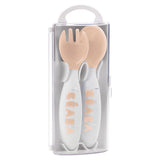 Beaba 2nd Age Training Fork & Spoon (with case) - Nude