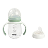 Beaba 2-in-1 Bottle to Sippy Learning Cup 210ml - Sage Green