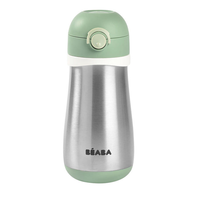 Beaba Stainless Steel Spout Bottle 350ml - Sage Green