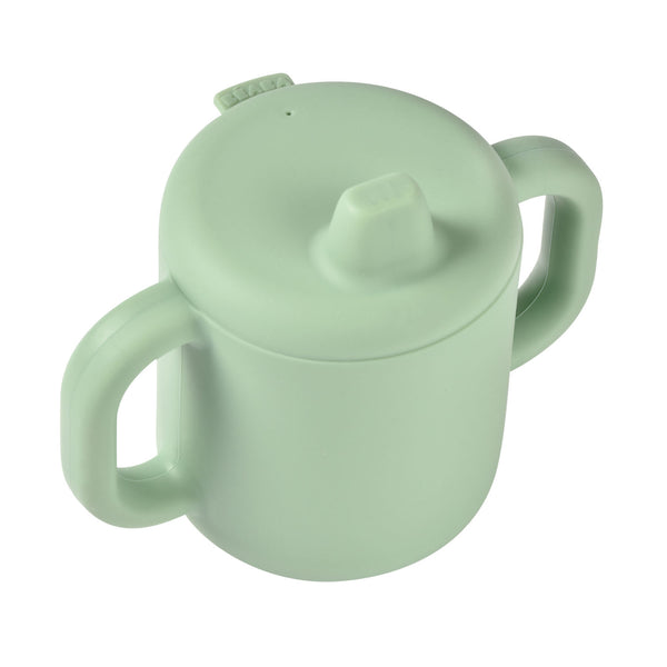 Beaba Silicone Learning Cup with Spout Lid - Sage Green