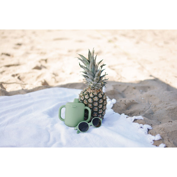 Beaba Silicone Learning Cup with Spout Lid - Sage Green