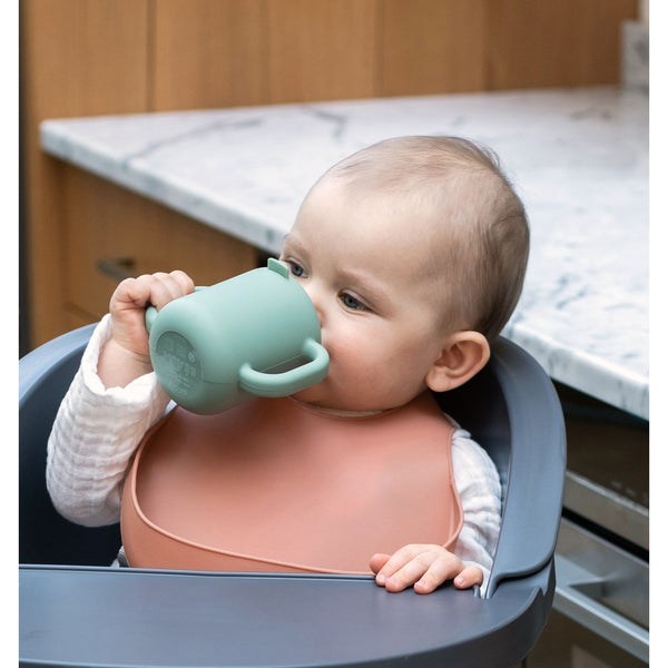 Beaba Silicone Learning Cup with Spout Lid - Sage Green