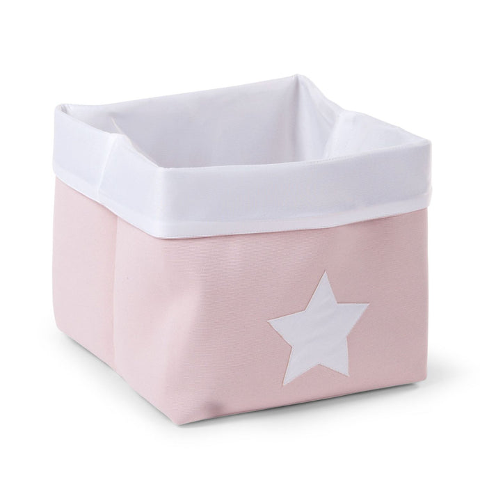 Childhome Canvas Storage Basket - Soft Pink White - 32x32x29CM
