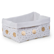 Load image into Gallery viewer, Childhome Canvas Storage Basket - White Gold Dots - 40x30x20CM
