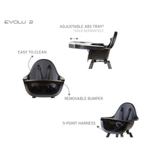 Load image into Gallery viewer, Childhome Evolu 2 High Chair - Black
