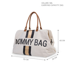 Load image into Gallery viewer, Childhome Mommy Bag Nursery Bag - Off White with Black/Gold Stripes
