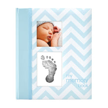 Load image into Gallery viewer, Pearhead Blue Chevron Baby Book
