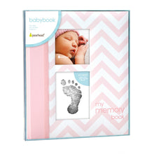 Load image into Gallery viewer, Pearhead Pink Chevron Baby Book (1)
