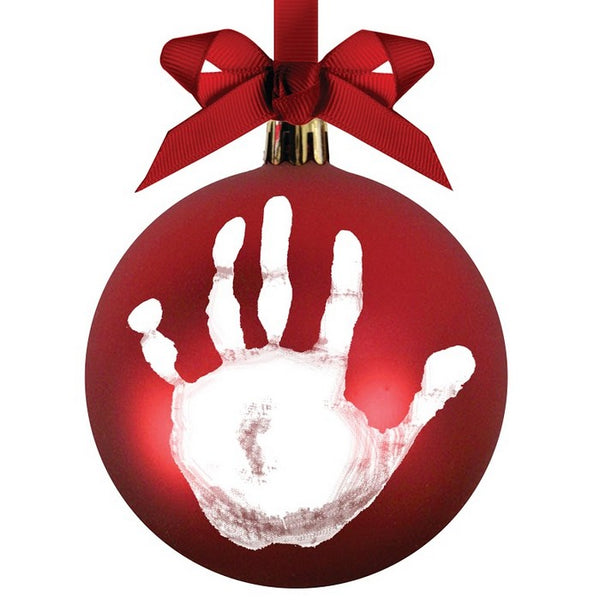 Pearhead Babyprints Ball Ornament - Red
