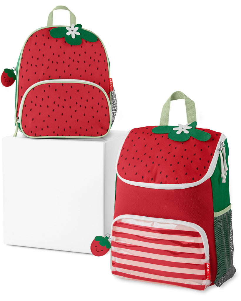 Skip Hop Back to School Big Kid Backpack and Mealtime Set, Strawberry