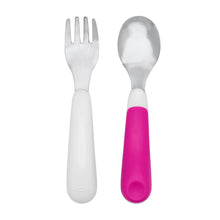 Load image into Gallery viewer, OXO Tot On-The-Go Fork And Spoon Set - Pink
