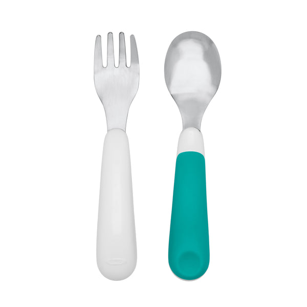OXO Tot On-The-Go Fork And Spoon Set - Teal